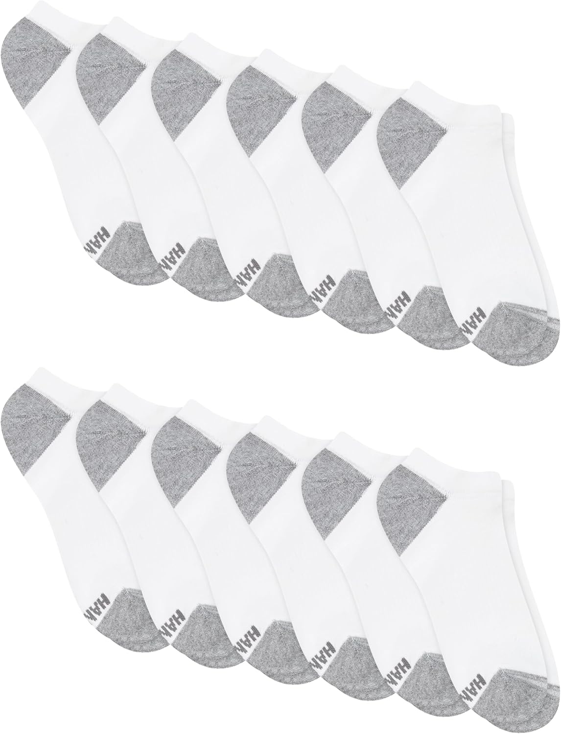 image:imageHanes Mens Socks Active Cool Xtemp Lightweight Moisturewicking Cushioned Ankle Crew and No Show 12 and 14 Pair PacksWhite No Show 12 Pair