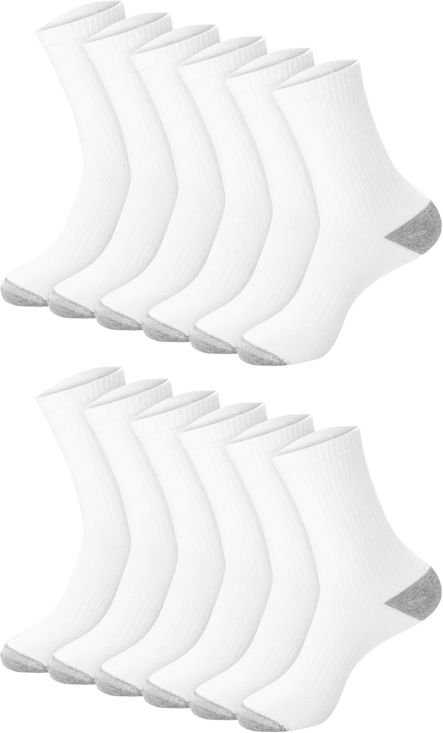 image:imageHanes Mens Socks Active Cool Xtemp Lightweight Moisturewicking Cushioned Ankle Crew and No Show 12 and 14 Pair PacksWhite