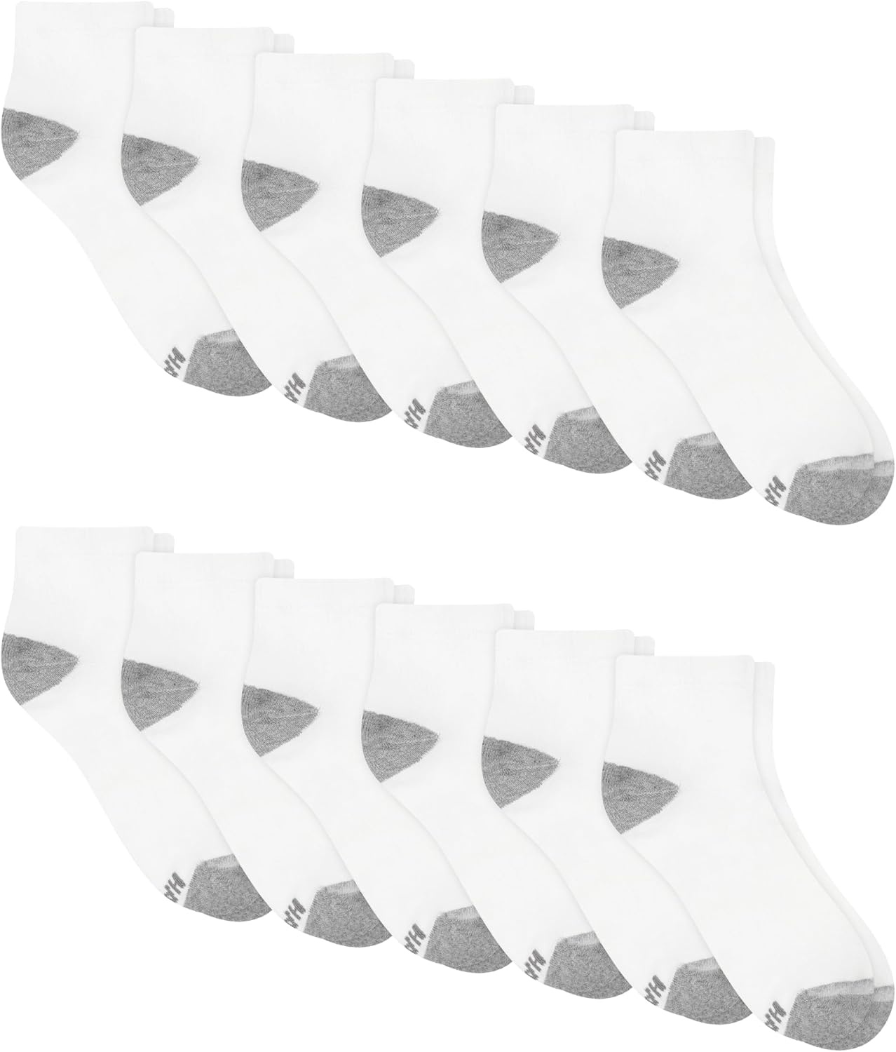 image:imageHanes Mens Socks Active Cool Xtemp Lightweight Moisturewicking Cushioned Ankle Crew and No Show 12 and 14 Pair PacksWhite