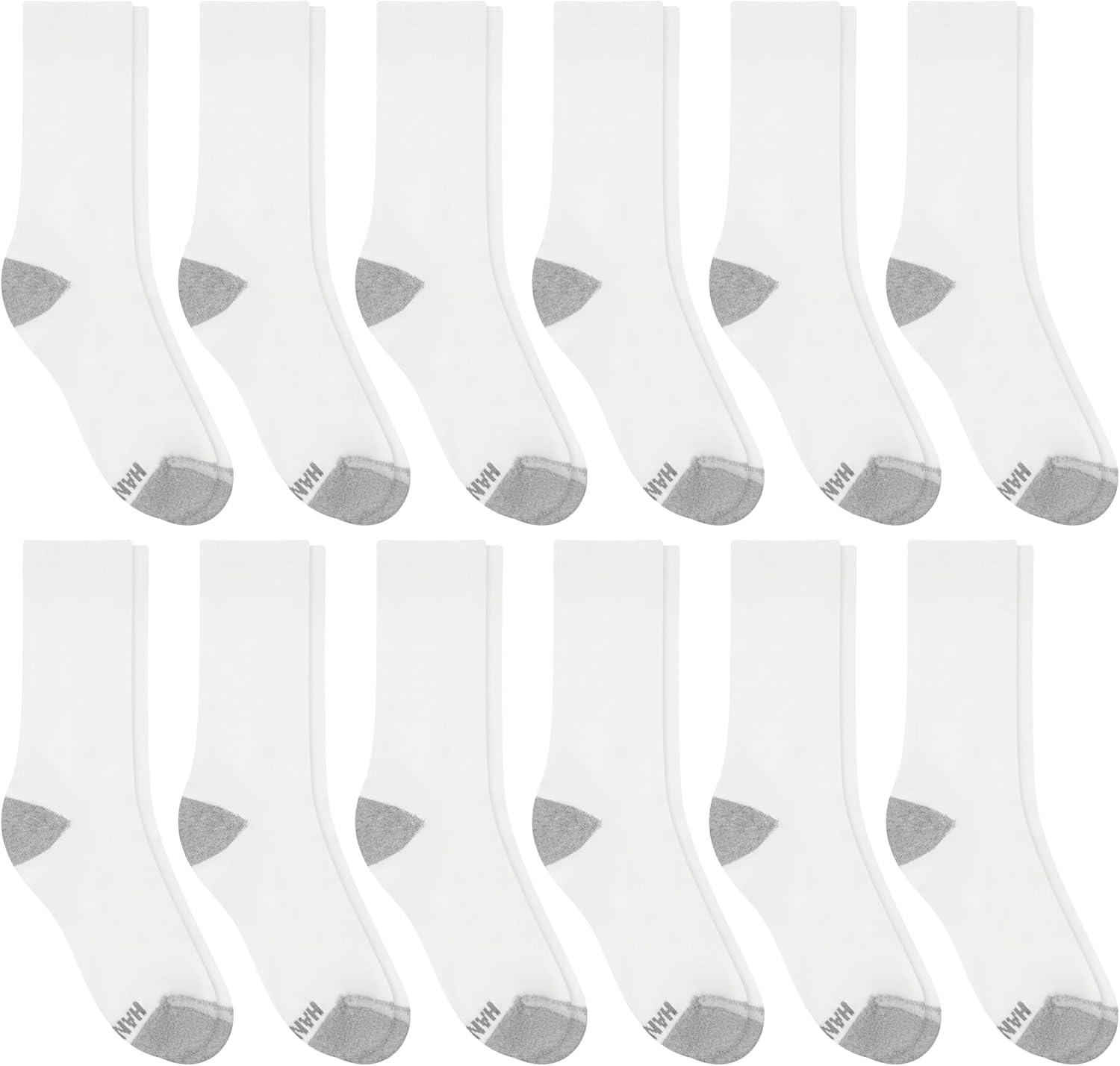 image:imageHanes Mens Socks Active Cool Xtemp Lightweight Moisturewicking Cushioned Ankle Crew and No Show 12 and 14 Pair PacksWhite