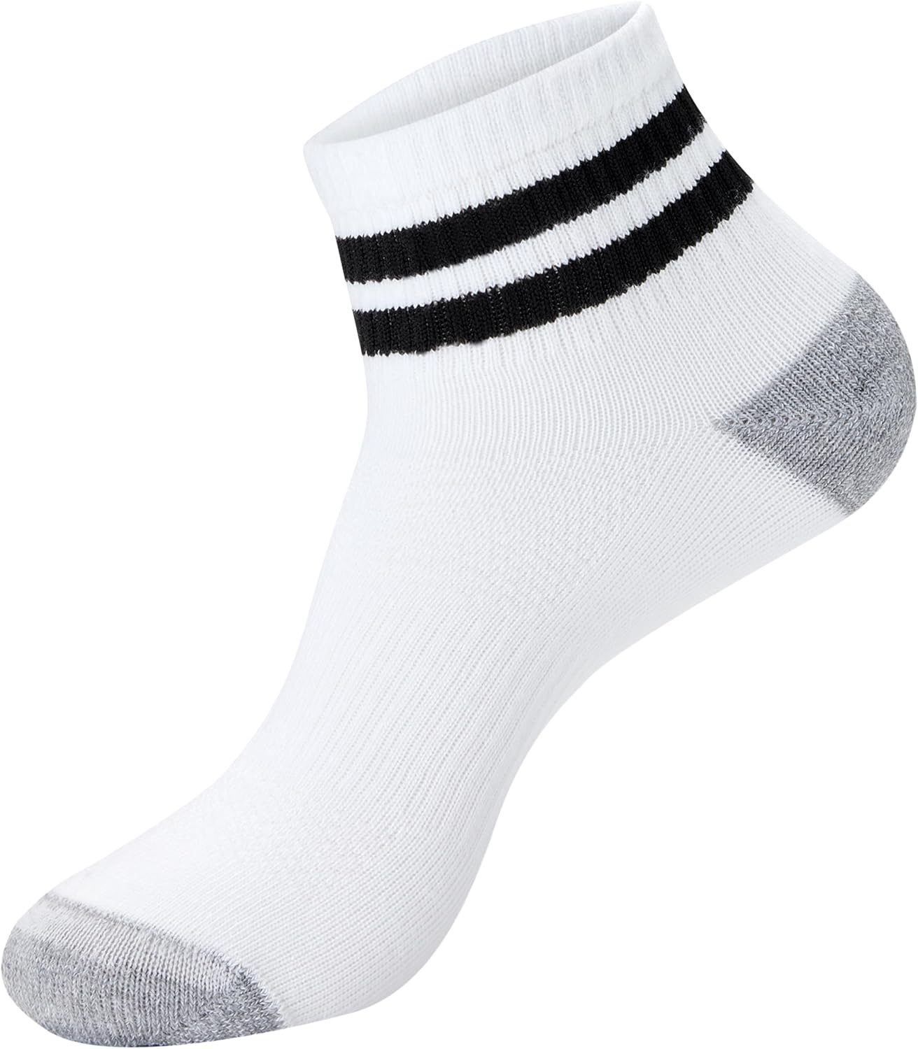 image:imageHanes Mens Socks Active Cool Xtemp Lightweight Moisturewicking Cushioned Ankle Crew and No Show 12 and 14 Pair PacksWhite Stripe Ankle 14 Pair