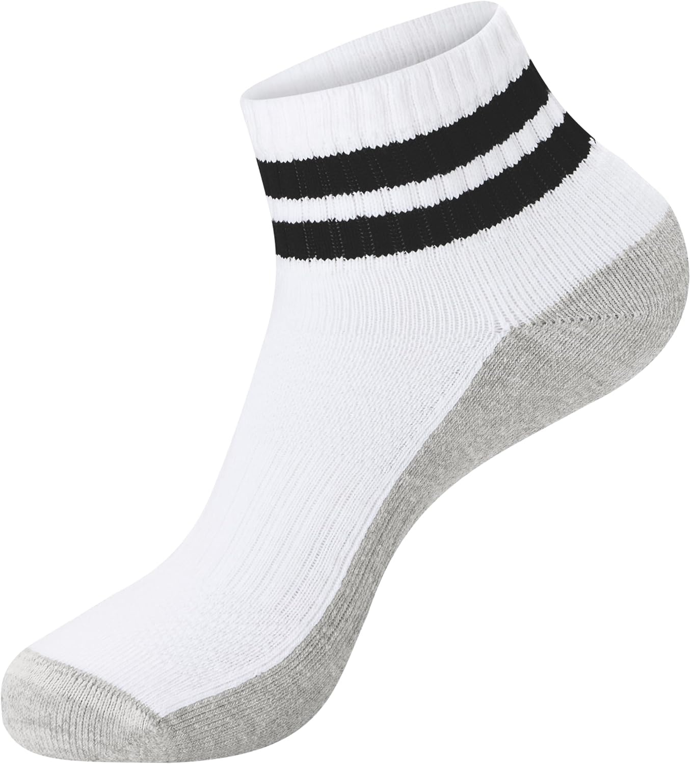 image:imageHanes Mens Socks Xtemp Cushioned Low Cut Socks 12 amp 14 Pair PacksWhite Stripe Ankle 14 Pair