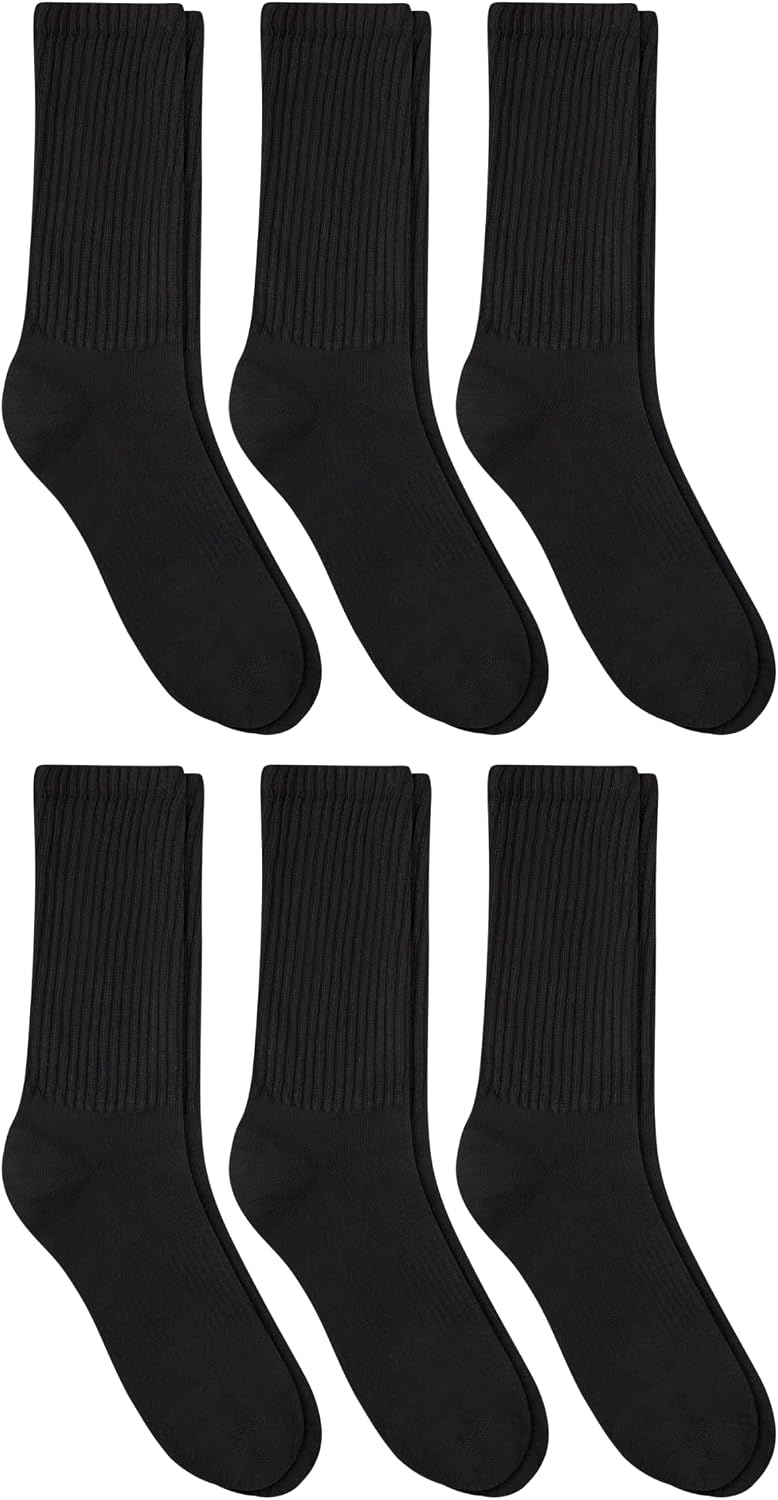 image:imageHanes Unisex Plain White Socks Pack or Plain Black Socks Pack Mens Womens amp Teen Sizes Crew and Ankle 6PacksBlack
