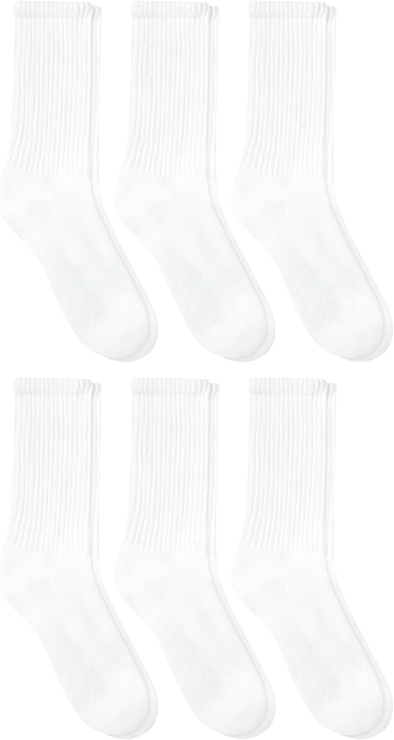 image:imageHanes Unisex Plain White Socks Pack or Plain Black Socks Pack Mens Womens amp Teen Sizes Crew and Ankle 6PacksWhite