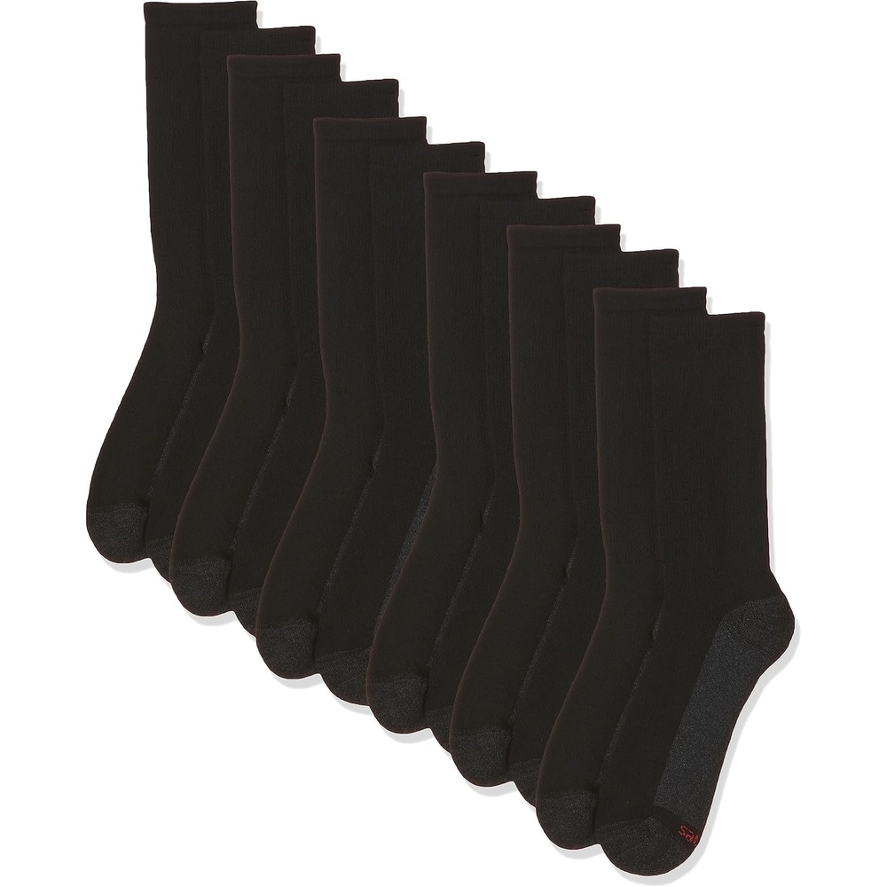 image:imageHanes Mens Crew amp Over the Calf Socks Pack Max Cushioned Moisturewicking Stay Dry Socks Athletic Socks 6 8 Or 12pairsBlackGrey Foot Bottom