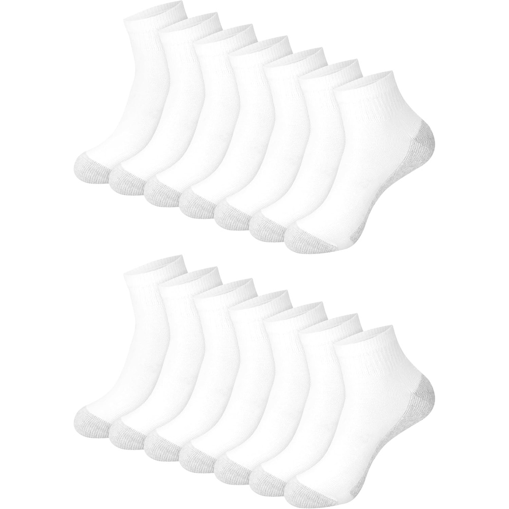 image:imageHanes Mens Double Tough Ankle Socks Moisture Wicking Socks MultipackWhite 14 Pair