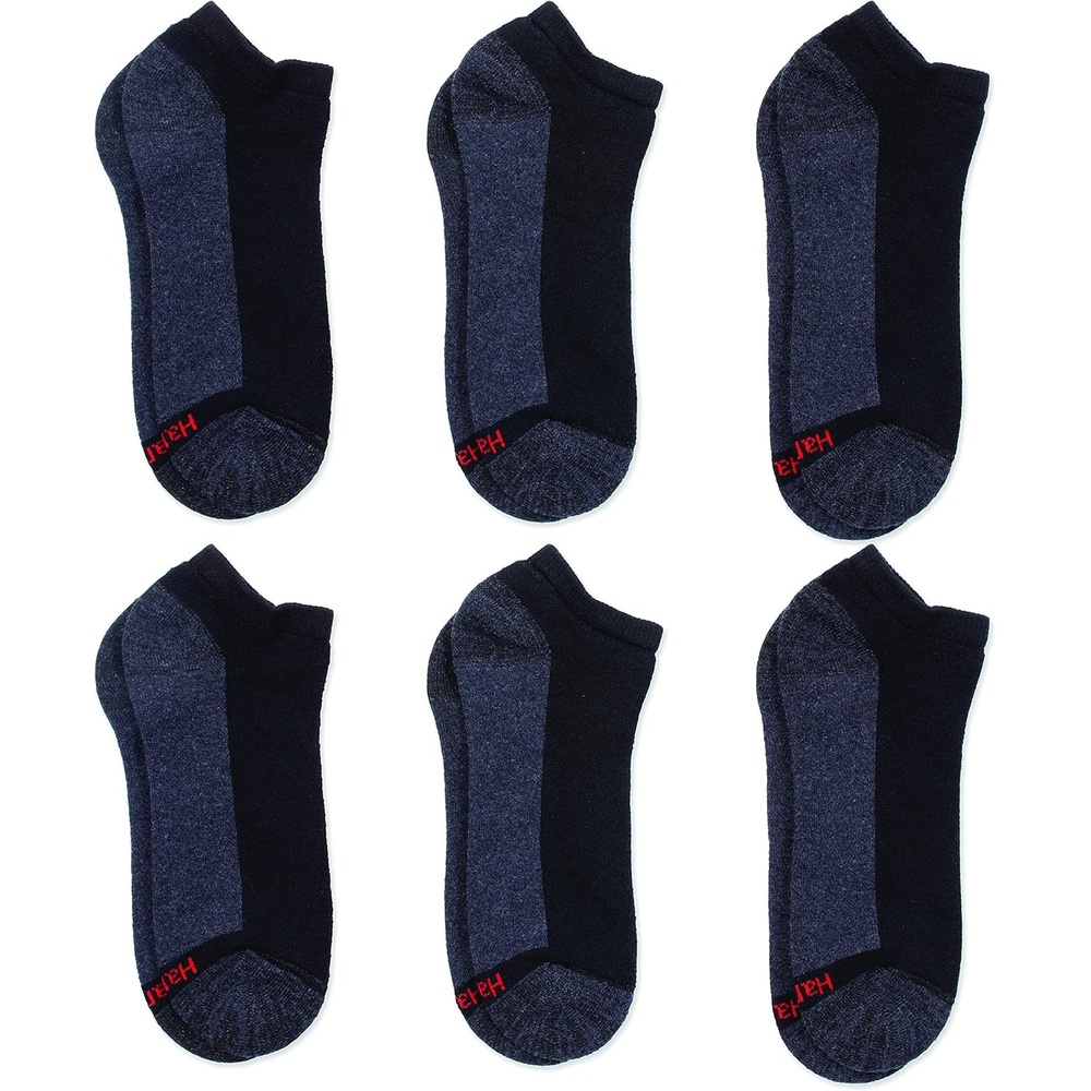 image:imageHanes Mens Max Cushion Low Cut Socks 6 8 and 12 Pair Pack White and BlackBlackGrey 6 Pair Pack
