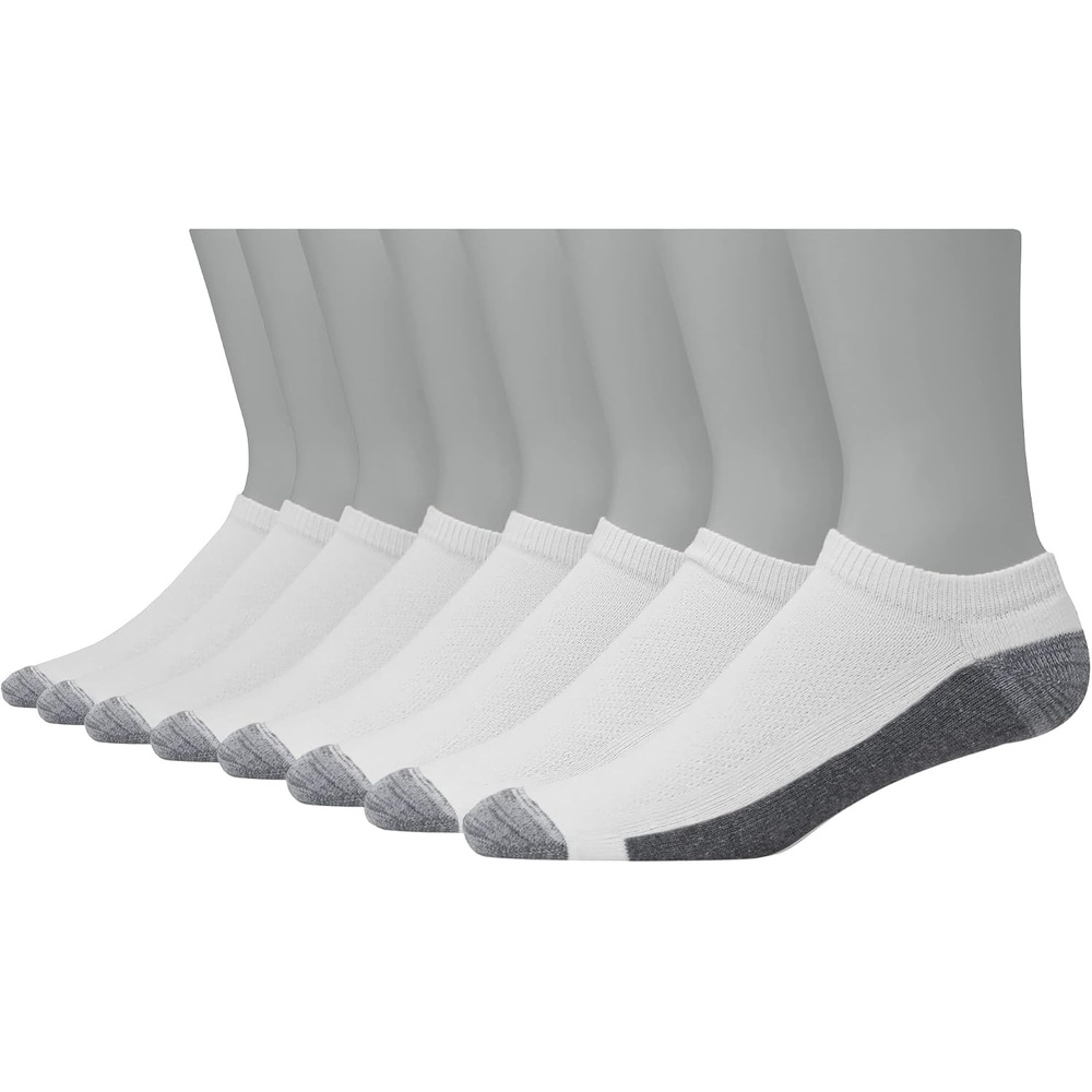 image:imageHanes Mens Max Cushion Low Cut Socks 6 8 and 12 Pair Pack White and BlackWhite 8 Pair Pack