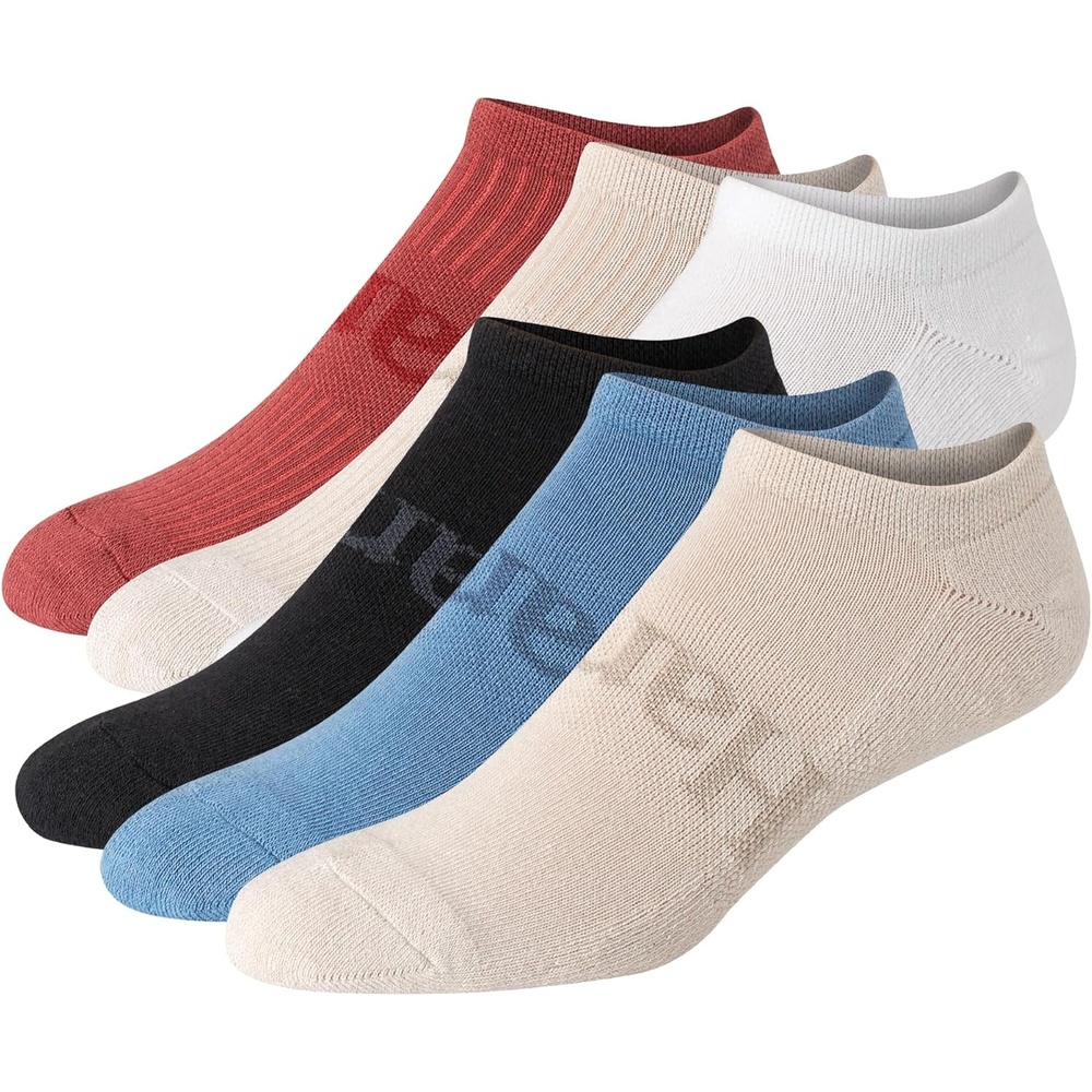 image:imageHanes Mens Originals Supersoft No Show Socks Cushioned Socks Shoe Sizes 612 6pairsBeigeWhiteRedBlue
