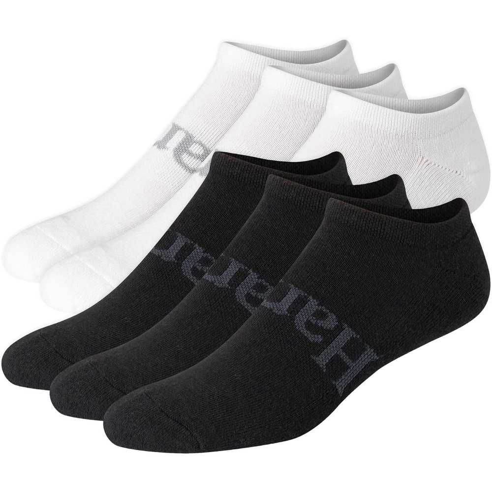 image:imageHanes Mens Originals Supersoft No Show Socks Cushioned Socks Shoe Sizes 612 6pairsBlackWhite