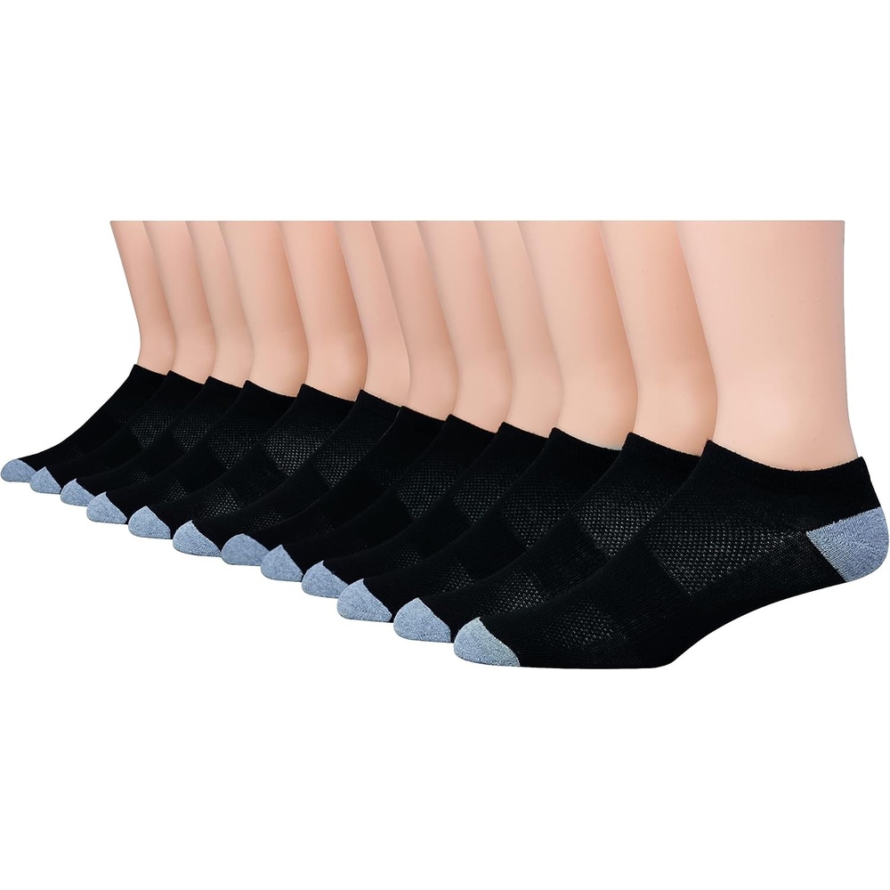image:imageHanes Mens Socks Active Cool Xtemp Lightweight Moisturewicking Cushioned Ankle Crew and No Show 12 and 14 Pair PacksBlack Low Cut 12 Pair