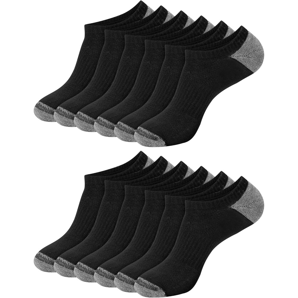 image:imageHanes Mens Socks Active Cool Xtemp Lightweight Moisturewicking Cushioned Ankle Crew and No Show 12 and 14 Pair PacksBlack No Show 12 Pair