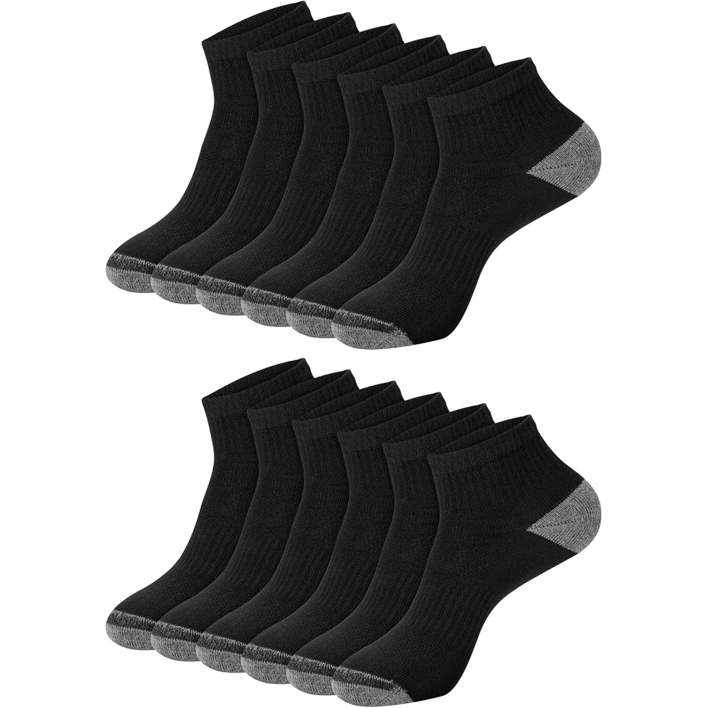 image:imageHanes Mens Socks Active Cool Xtemp Lightweight Moisturewicking Cushioned Ankle Crew and No Show 12 and 14 Pair PacksBlack