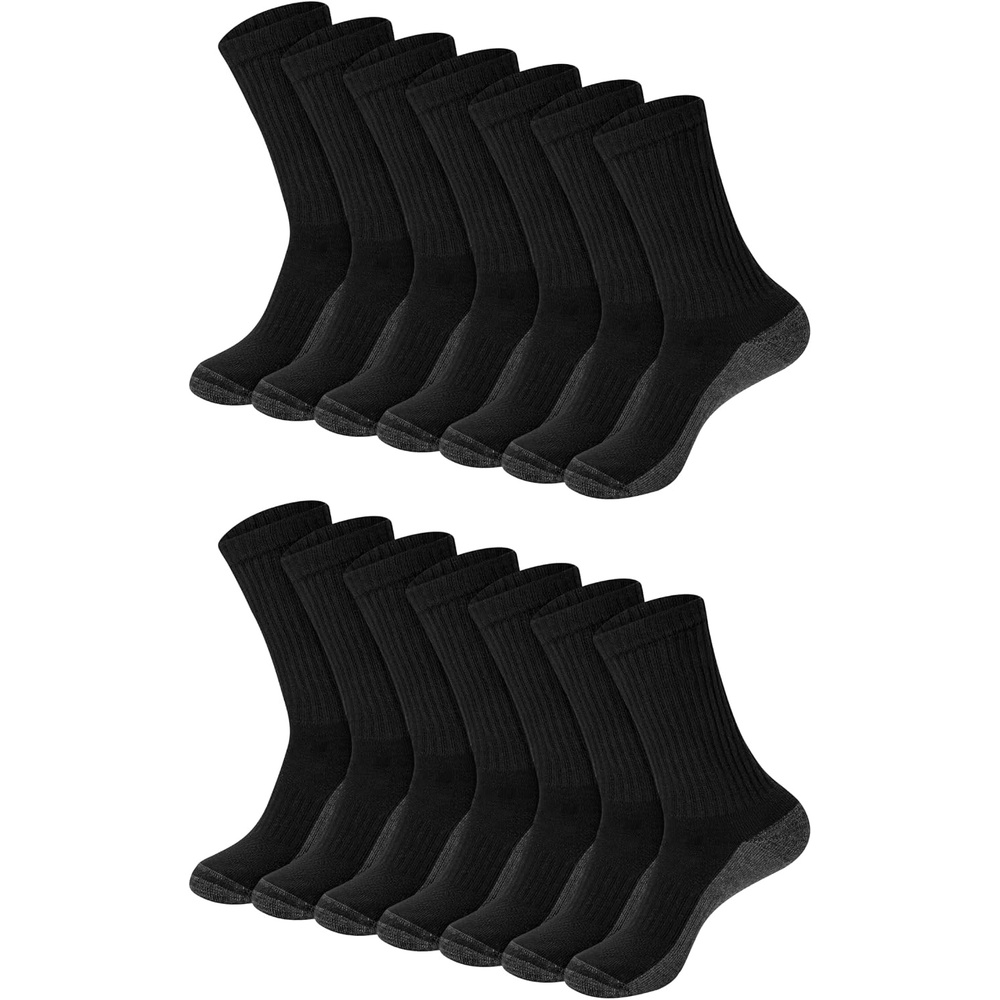 image:imageHanes Mens Socks Xtemp Cushioned Low Cut Socks 12 amp 14 Pair PacksBlack Crew 14 Pair