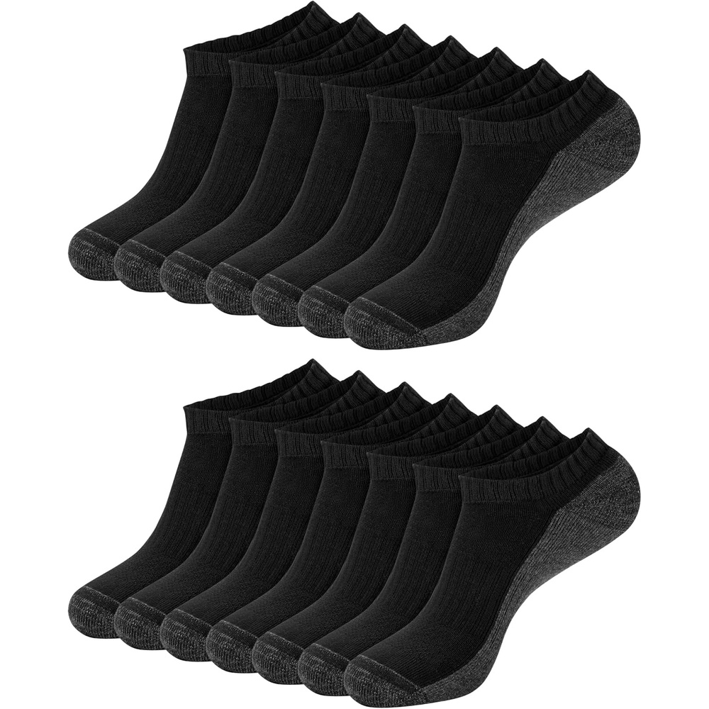 image:imageHanes Mens Socks Xtemp Cushioned Low Cut Socks 12 amp 14 Pair PacksBlack No Show 14 Pair