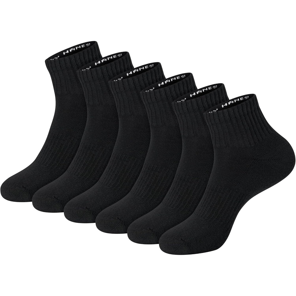 image:imageHanes Unisex Plain White Socks Pack or Plain Black Socks Pack Mens Womens amp Teen Sizes Crew and Ankle 6PacksBlack