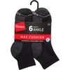 Hanes Men’s Crew Socks Pack, 8 Pairs, Max Cushion Moisture-wicking Ankle Socks for Men, Cushioned Ankle Length(Black/Grey – 6 Pack)