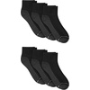 Hanes Men’s Crew Socks Pack, 8 Pairs, Max Cushion Moisture-wicking Ankle Socks for Men, Cushioned Ankle Length(Black/Grey – 6 Pack)