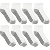 Hanes Men’s Crew Socks Pack, 8 Pairs, Max Cushion Moisture-wicking Ankle Socks for Men, Cushioned Ankle Length(White With Gray Logo – 8 Pack)