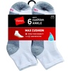 Hanes Men’s Crew Socks Pack, 8 Pairs, Max Cushion Moisture-wicking Ankle Socks for Men, Cushioned Ankle Length(White/Grey)