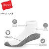 Hanes Men’s Crew Socks Pack, 8 Pairs, Max Cushion Moisture-wicking Ankle Socks for Men, Cushioned Ankle Length(White/Grey)