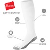 Hanes Men’s Crew & Over the Calf Socks Pack, Max Cushioned Moisture-wicking Stay Dry Socks, Athletic Socks, 6, 8 Or 12-pairs(Black With Gray Logo – 6 Pack)