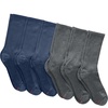 Hanes Men’s Crew & Over the Calf Socks Pack, Max Cushioned Moisture-wicking Stay Dry Socks, Athletic Socks, 6, 8 Or 12-pairs(Navy/Charcoal With Red Logo – 6 Pack)