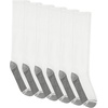 Hanes Men’s Crew & Over the Calf Socks Pack, Max Cushioned Moisture-wicking Stay Dry Socks, Athletic Socks, 6, 8 Or 12-pairs(White With Gray Logo – 6 Pack)