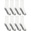 Hanes Men’s Crew & Over the Calf Socks Pack, Max Cushioned Moisture-wicking Stay Dry Socks, Athletic Socks, 6, 8 Or 12-pairs(White With Gray Logo)