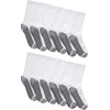 Hanes Men’s Crew & Over the Calf Socks Pack, Max Cushioned Moisture-wicking Stay Dry Socks, Athletic Socks, 6, 8 Or 12-pairs(White/Grey Foot Bottom)