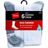 Hanes Men’s Crew & Over the Calf Socks Pack, Max Cushioned Moisture-wicking Stay Dry Socks, Athletic Socks, 6, 8 Or 12-pairs(White/Grey/Black – 8 Pack)