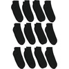 Hanes Men’s Double Tough Ankle Socks | Moisture Wicking Socks, Multipack(Black – 12 Pair)