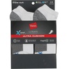 Hanes Men’s Max Cushion Low Cut Socks, 6, 8, and 12 Pair Pack, White and Black(White – 8 Pair Pack)