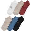 Hanes Men’s Originals Supersoft No Show Socks, Cushioned Socks, Shoe Sizes 6-12, 6-pairs(Beige/White/Red/Blue)