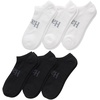 Hanes Men’s Originals Supersoft No Show Socks, Cushioned Socks, Shoe Sizes 6-12, 6-pairs(Black/White)