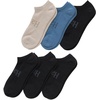 Hanes Men’s Originals Supersoft No Show Socks, Cushioned Socks, Shoe Sizes 6-12, 6-pairs(Blue/Beige/Black)