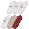Hanes Men’s Originals Supersoft No Show Socks, Cushioned Socks, Shoe Sizes 6-12, 6-pairs(White/Beige/Red)