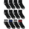 Hanes Men’s Socks, Active Cool X-temp Lightweight Moisture-wicking Cushioned Ankle, Crew and No Show, 12 and 14 Pair Packs(Black Stripe)