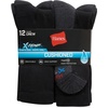 Hanes Men’s Socks, X-temp Cushioned Low Cut Socks, 12 & 14 Pair Packs(Black – Crew 12 Pair)
