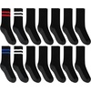 Hanes Men’s Socks, X-temp Cushioned Low Cut Socks, 12 & 14 Pair Packs(Black Stripe)