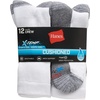 Hanes Men’s Socks, X-temp Cushioned Low Cut Socks, 12 & 14 Pair Packs(White – Crew 12 Pair)