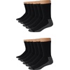Hanes Men’s Work Socks, Cushioned Crew Socks, Moisture-wicking Socks & Odor Control, Black & White, 6 & 12 Pack Available(Black – 12 Pack)