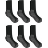 Hanes Men’s Work Socks, Cushioned Crew Socks, Moisture-wicking Socks & Odor Control, Black & White, 6 & 12 Pack Available(Black)