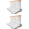 Hanes Men’s Work Socks, Cushioned Crew Socks, Moisture-wicking Socks & Odor Control, Black & White, 6 & 12 Pack Available(White – 12 Pack)