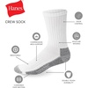 Hanes Men’s Work Socks, Cushioned Crew Socks, Moisture-wicking Socks & Odor Control, Black & White, 6 & 12 Pack Available(White)
