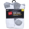 Hanes Men’s Work Socks, Cushioned Crew Socks, Moisture-wicking Socks & Odor Control, Black & White, 6 & 12 Pack Available(White)