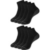 Hanes Men’s Crew Socks Pack, 8 Pairs, Max Cushion Moisture-wicking Ankle Socks for Men, Cushioned Ankle Length(Black With Gray Logo – 8 Pack)
