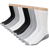 Hanes Men’s Crew & Over the Calf Socks Pack, Max Cushioned Moisture-wicking Stay Dry Socks, Athletic Socks, 6, 8 Or 12-pairs(Black/White/Gray With Red Logo – 12 Pack)