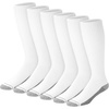 Hanes Men’s Crew & Over the Calf Socks Pack, Max Cushioned Moisture-wicking Stay Dry Socks, Athletic Socks, 6, 8 Or 12-pairs(White With Gray Logo – 6 Pack)