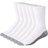 Hanes Men’s Crew & Over the Calf Socks Pack, Max Cushioned Moisture-wicking Stay Dry Socks, Athletic Socks, 6, 8 Or 12-pairs(White/Grey Foot Bottom – 6 Pack)